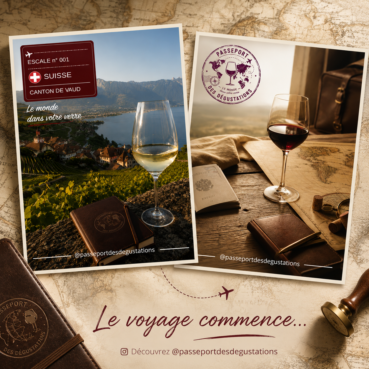 Publication Instagram consacrée au voyage autour du vin